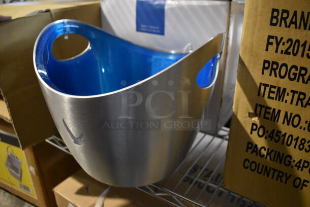 BRAND NEW IN BOX! Gray Goose Gray and Blue Poly Ice Bucket. 11x10x10 - Image 2 of 3