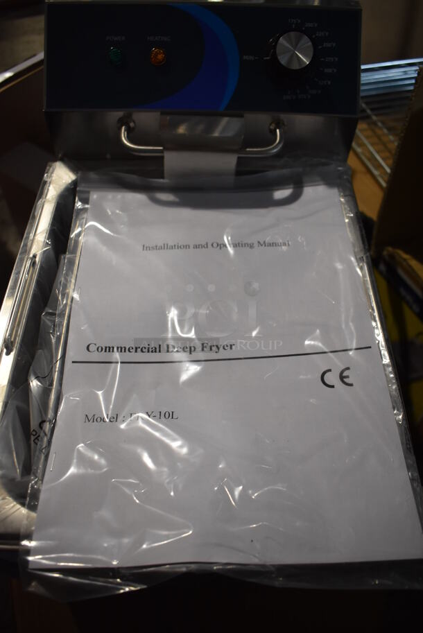 BRAND NEW SCRATCH AND DENT! 2022 Hoocoo FRY-10L Stainless Steel Commercial Countertop Electric Powered Fryer w/ Fry Basket and Lid. 120 Volts, 1 Phase. 11x17x12 - Image 4 of 7