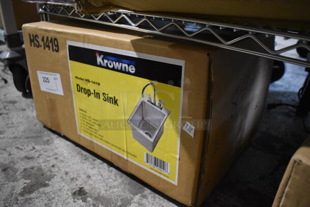 BRAND NEW IN BOX! Krowne HS-1419 Stainless Steel Commercial Single Bay Drop In Sink.  - Image 3 of 3