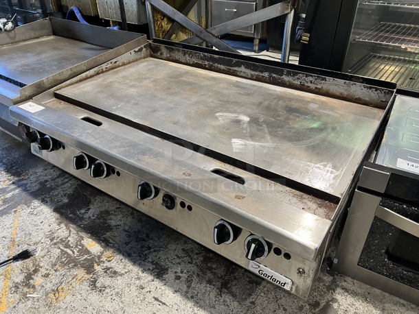 Garland Stainless Steel Commercial Countertop Natural Gas Powered Flat Top Griddle. 47x32x18