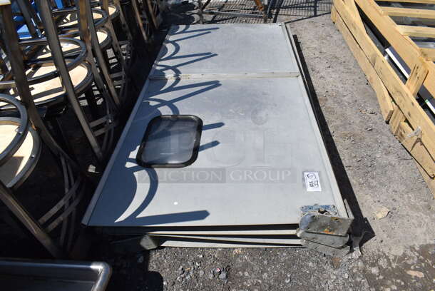 4 Metal Swinging Kitchen Doors. 35x4x79. 4 Times Your Bid!