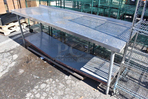 Stainless Steel Table w/ Metal Under Shelf. 96x30x37