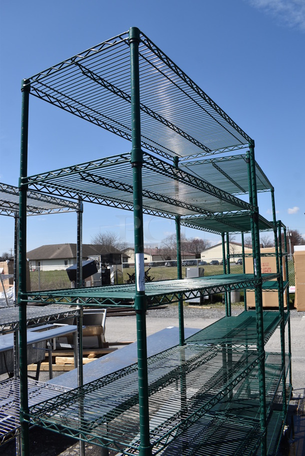 Green Finish 6 Tier Wire Shelving Unit on Commercial Casters. BUYER MUST DISMANTLE. PCI CANNOT DISMANTLE FOR SHIPPING. PLEASE CONSIDER FREIGHT CHARGES. 48x21x92 - Image 2 of 3