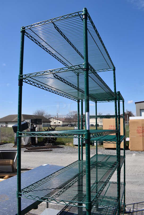 Green Finish 6 Tier Wire Shelving Unit on Commercial Casters. BUYER MUST DISMANTLE. PCI CANNOT DISMANTLE FOR SHIPPING. PLEASE CONSIDER FREIGHT CHARGES. 48x21x92 - Image 2 of 3