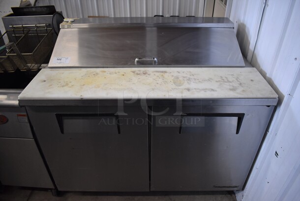 2019 True TSSU-48-12-HC Stainless Steel Commercial Sandwich Salad Prep Table Bain Marie Mega Top on Commercial Casters. 115 Volts, 1 Phase. 48x32x40. Tested and Working!