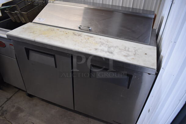 2019 True TSSU-48-12-HC Stainless Steel Commercial Sandwich Salad Prep Table Bain Marie Mega Top on Commercial Casters. 115 Volts, 1 Phase. 48x32x40. Tested and Working! - Image 2 of 7