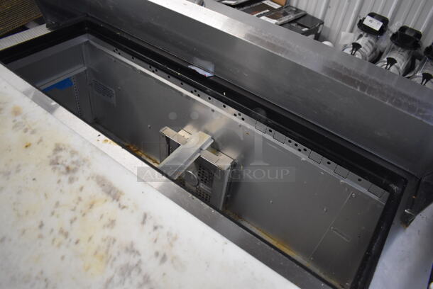 2019 True TSSU-48-12-HC Stainless Steel Commercial Sandwich Salad Prep Table Bain Marie Mega Top on Commercial Casters. 115 Volts, 1 Phase. 48x32x40. Tested and Working! - Image 4 of 7