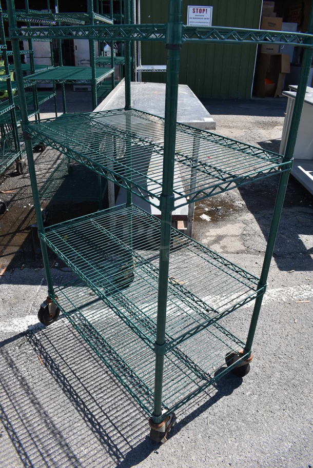 Green Finish 6 Tier Wire Shelving Unit on Commercial Casters. BUYER MUST DISMANTLE. PCI CANNOT DISMANTLE FOR SHIPPING. PLEASE CONSIDER FREIGHT CHARGES. 36x21x78 - Image 3 of 3