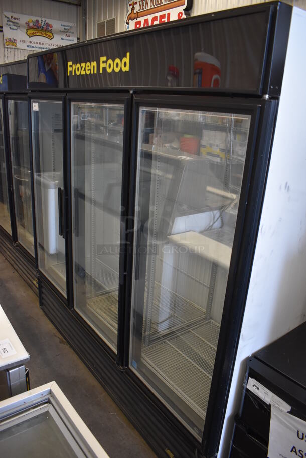 2014 True GDM-72F-LD ENERGY STAR Metal Commercial 3 Door Reach In Freezer Merchandiser. 115/208-230 Volts, 1 Phase. 77x30.5x78