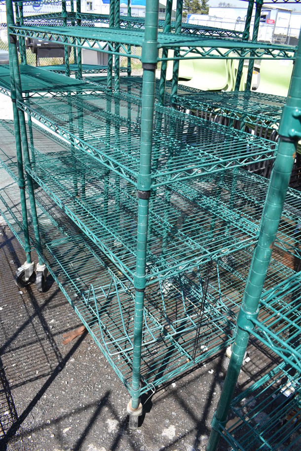 Green Finish 7 Tier Wire Shelving Unit on Commercial Casters. BUYER MUST DISMANTLE. PCI CANNOT DISMANTLE FOR SHIPPING. PLEASE CONSIDER FREIGHT CHARGES. 48x21x92 - Image 3 of 3
