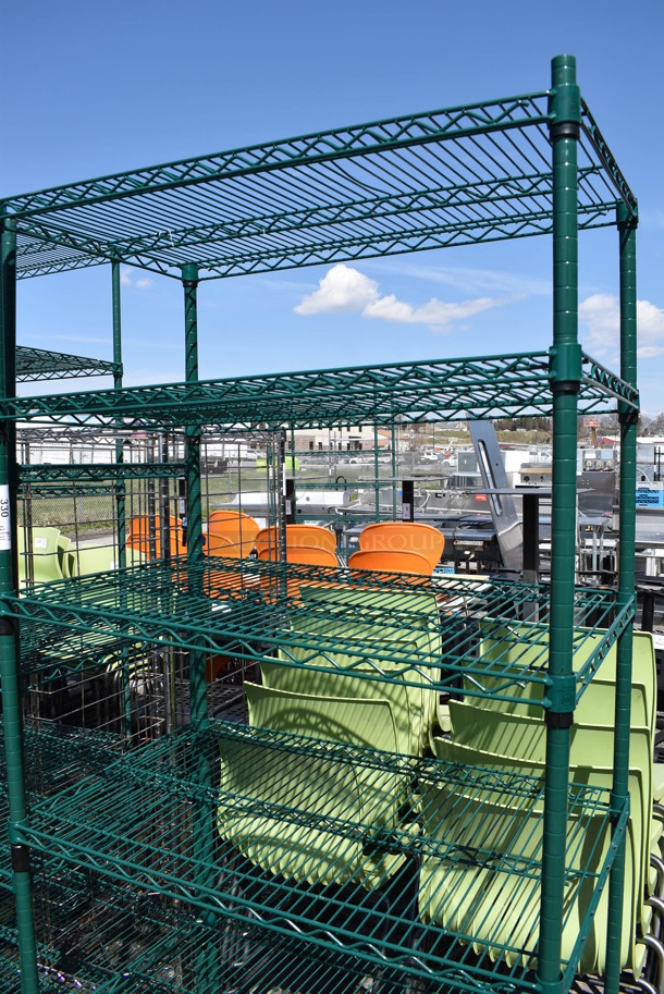 Green Finish 6 Tier Wire Shelving Unit on Commercial Casters. BUYER MUST DISMANTLE. PCI CANNOT DISMANTLE FOR SHIPPING. PLEASE CONSIDER FREIGHT CHARGES. 36x21x80 - Image 2 of 3