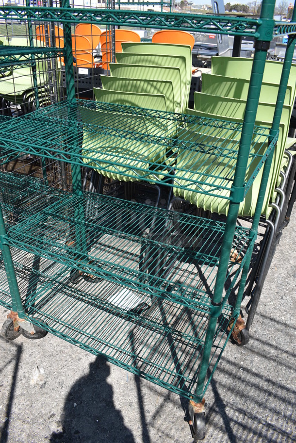 Green Finish 6 Tier Wire Shelving Unit on Commercial Casters. BUYER MUST DISMANTLE. PCI CANNOT DISMANTLE FOR SHIPPING. PLEASE CONSIDER FREIGHT CHARGES. 36x21x80 - Image 3 of 3