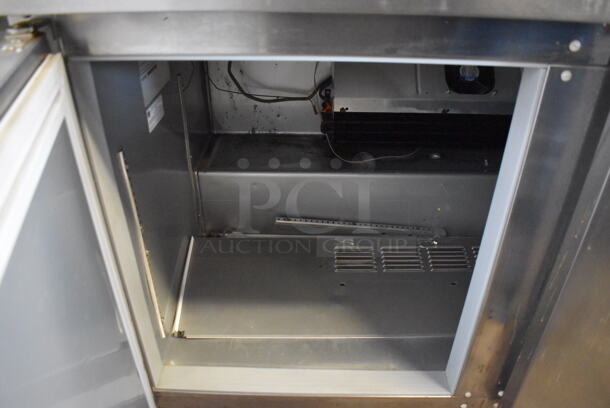 Beverage Air WTR48AHC Stainless Steel Commercial 2 Door Undercounter Cooler on Commercial Casters. 115 Volts, 1 Phase. 48x29x32. Tested and Powers On But Does Not Get Cold - Image 4 of 5