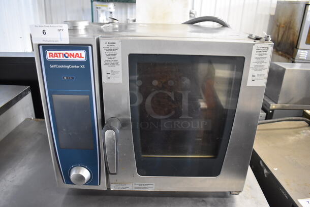 2017 Rational SCC XS 6 2/3 E Stainless Steel Commercial Electric Powered Combi Convection Oven. 208 Volts, 3 Phase. 26x22x22