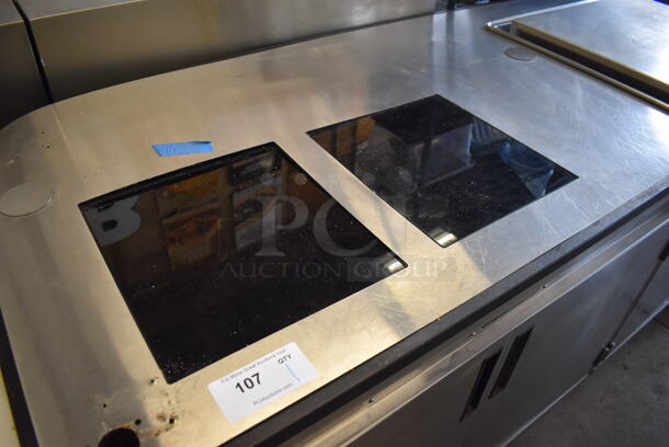 SP-6680 Stainless Steel Commercial Floor Style Counter w/ 2 In Counter Induction Ranges and Cold Plate on Commercial Casters. 240 Volts. 86x33x38.5 - Image 2 of 10