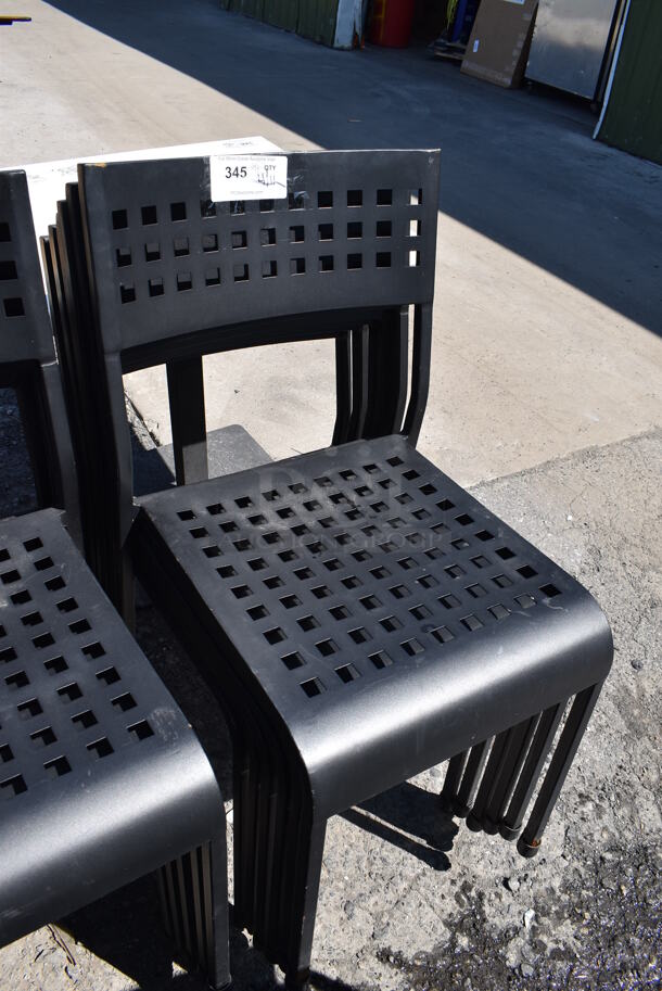 6 Black Metal Dining Height Patio Chairs. Stock Picture - Cosmetic Condition May Vary. 18x18x33. 6 Times Your Bid! - Image 3 of 5