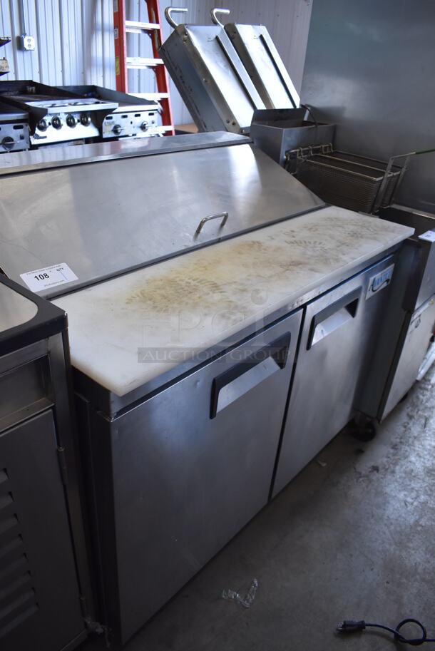 Avantco 178APT48HC Stainless Steel Commercial Sandwich Salad Prep Table Bain Marie Mega Top on Commercial Casters. 115 Volts, 1 Phase. 46.5x31x40. Tested and Working! - Image 3 of 7