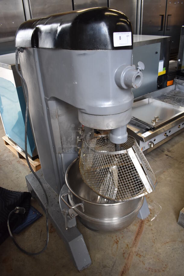 Hobart H-600 Metal Commercial Floor Style 60 Quart Planetary Dough Mixer w/ Stainless Steel Mixing Bowl, Dough Hook, Paddle and Bowl Guard. 208 Volts, 3 Phase. 23x40x52 - Image 8 of 9