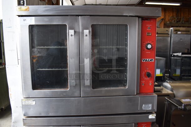 2 Vulcan VC4ED Stainless Steel Commercial Electric Powered Full Size Convection Oven w/ View Through Doors, Metal Oven Racks and Thermostatic Controls on Commercial Casters. 208 Volts, 3/1 Phase. 40x32x68. 2 Times Your Bid! - Image 2 of 12