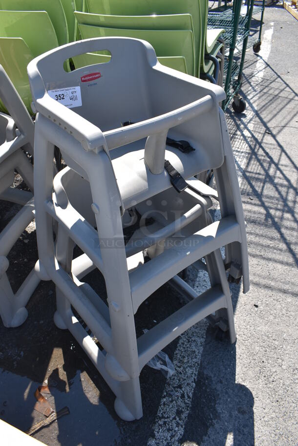 2 Rubbermaid Gray Poly High Chairs on Casters. 22x22x30. 2 Times Your Bid! - Image 3 of 4
