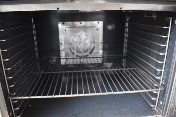 2 Vulcan VC4ED Stainless Steel Commercial Electric Powered Full Size Convection Oven w/ View Through Doors, Metal Oven Racks and Thermostatic Controls on Commercial Casters. 208 Volts, 3/1 Phase. 40x32x68. 2 Times Your Bid! - Image 5 of 12