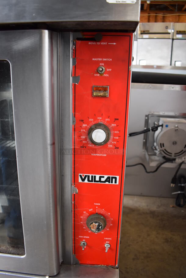 2 Vulcan VC4ED Stainless Steel Commercial Electric Powered Full Size Convection Oven w/ View Through Doors, Metal Oven Racks and Thermostatic Controls on Commercial Casters. 208 Volts, 3/1 Phase. 40x32x68. 2 Times Your Bid! - Image 6 of 12