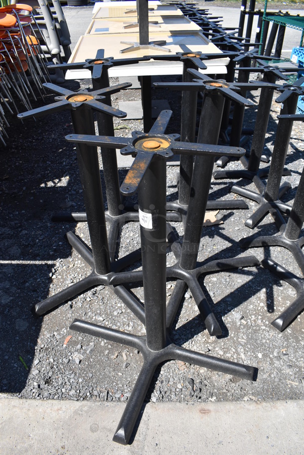 5 Black Metal Bar Height Table Bases. 31x31x36. 5 Times Your Bid! - Image 1 of 4