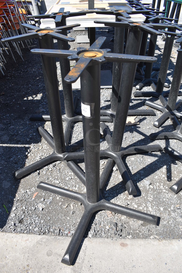 5 Black Metal Bar Height Table Bases. 31x31x36. 5 Times Your Bid! - Image 2 of 4