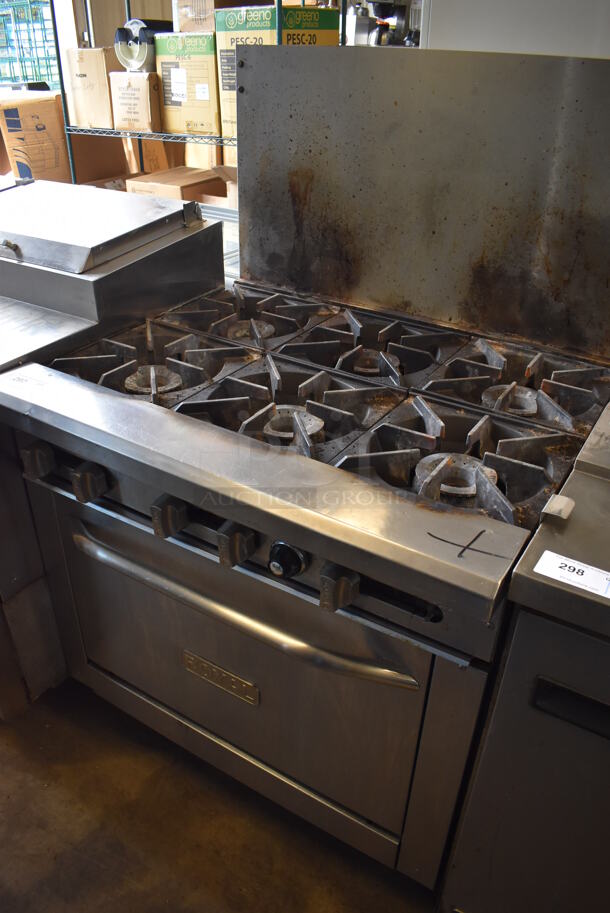 Royal Stainless Steel Commercial Natural Gas Powered 6 Burner Range w/ Oven and Back Splash on Commercial Casters. 36x32.5x56 - Image 2 of 6