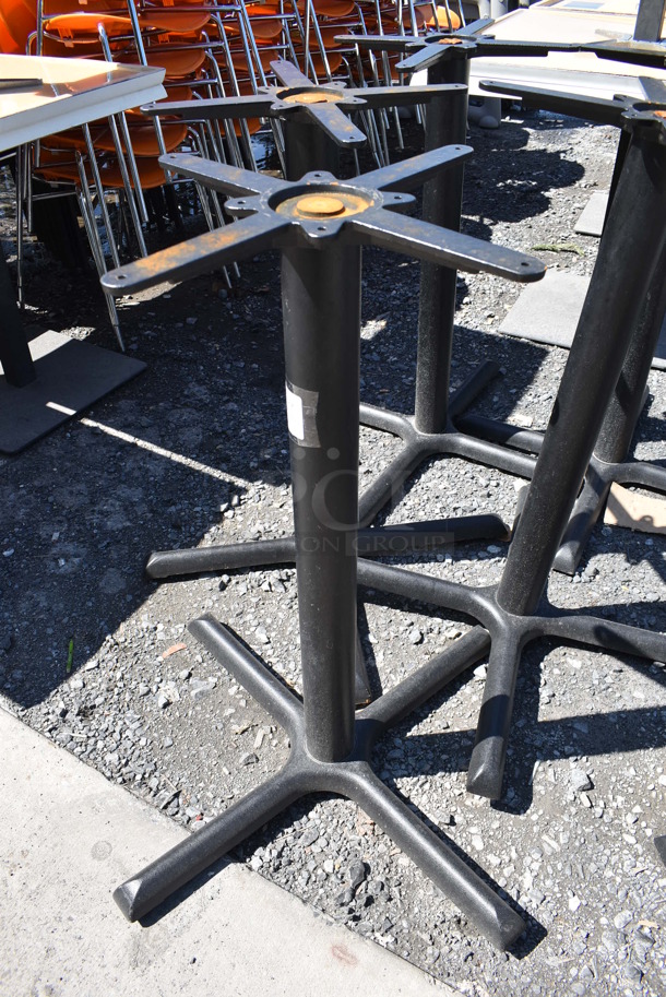 5 Black Metal Bar Height Table Bases. 31x31x36. 5 Times Your Bid! - Image 3 of 4