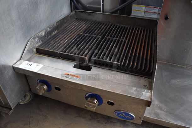 Globe GCB24G Stainless Steel Commercial Countertop Natural Gas Powered Charbroiler Grill. 80,000 BTU. 24x27x13 - Image 3 of 6