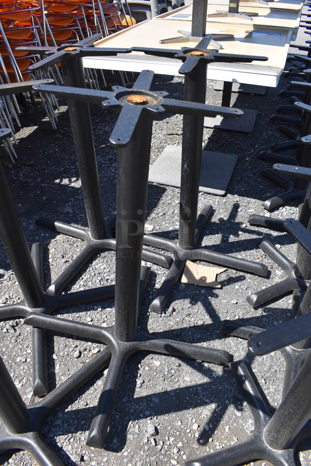 5 Black Metal Bar Height Table Bases. 31x31x36. 5 Times Your Bid! - Image 4 of 4