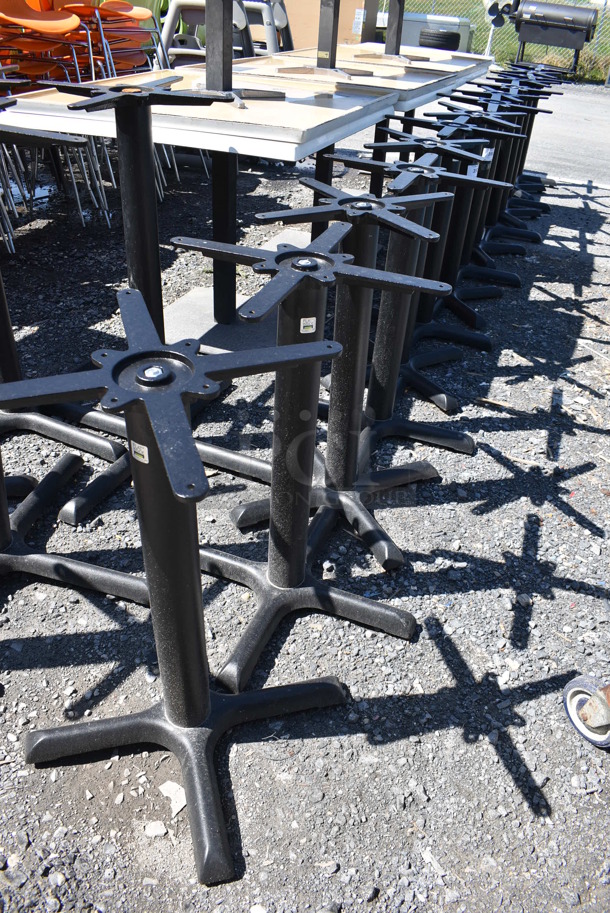 7 Black Metal Dining Height Table Bases. 23x23x29 - Image 2 of 3