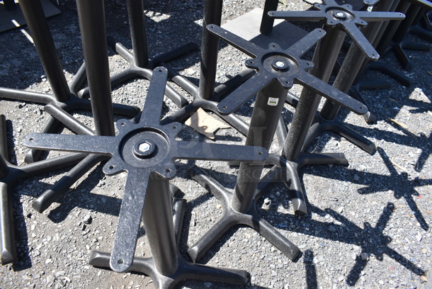 7 Black Metal Dining Height Table Bases. 23x23x29 - Image 3 of 3