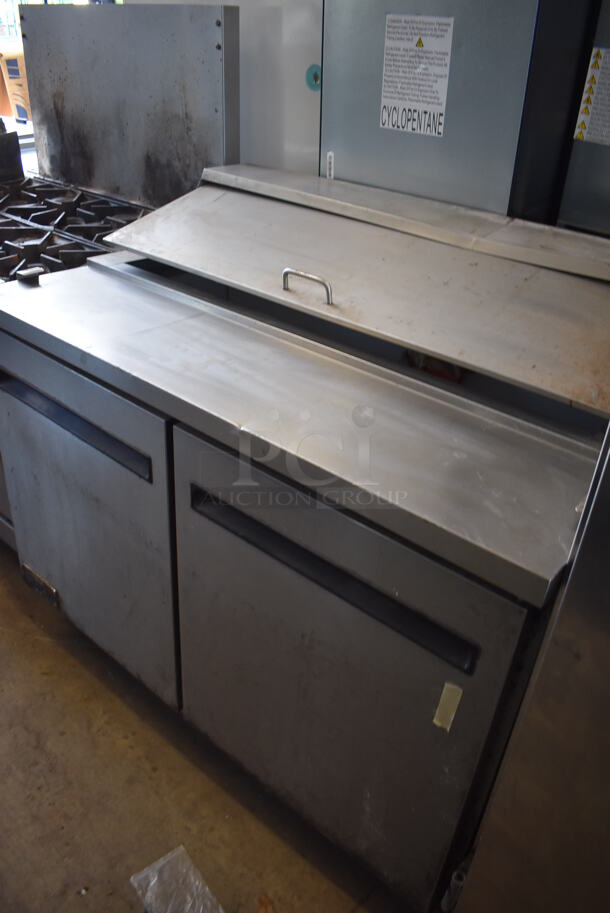 Arctic Air AST48R Stainless Steel Commercial Sandwich Salad Prep Table Bain Marie Mega Top on Commercial Casters. 115 Volts, 1 Phase. 48x30x43. Tested and Powers On But Does Not Get Cold - Image 7 of 8