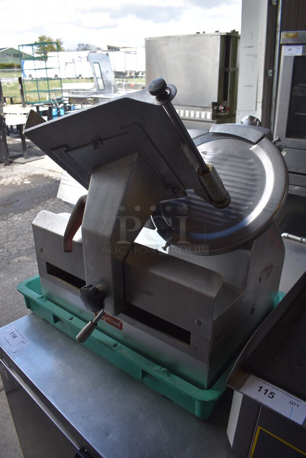 Fleetwood 1412 Stainless Steel Commercial Countertop Automatic Meat Slicer w/ Blade Sharpener. 115 Volts, 1 Phase. 22x19x21. Tested and Working! - Image 2 of 6