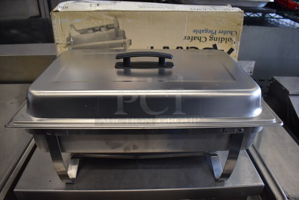 3 IN ORIGINAL BOX! Adcraft Metal Chafing Dishes w/ Drop In and Lid. 14.5x23.5x14. 3 Times Your Bid!