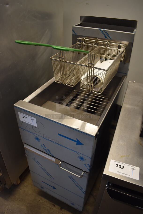 2016 Dean SR42GN Stainless Steel Commercial Natural Gas Powered Deep Fat Fryer w/ 2 Metal Fry Baskets. 105,000 BTU. 15.5x30x44 - Image 3 of 7