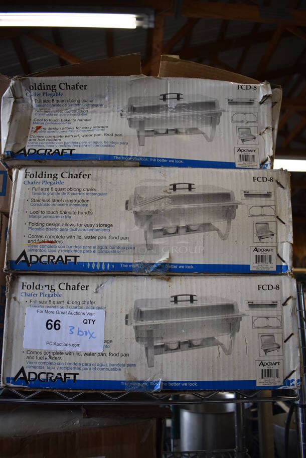 3 IN ORIGINAL BOX! Adcraft Metal Chafing Dishes w/ Drop In and Lid. 14.5x23.5x14. 3 Times Your Bid! - Image 7 of 7