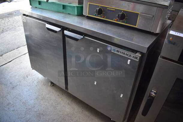 Beverage Air WTR48AHC Stainless Steel Commercial 2 Door Undercounter Cooler on Commercial Casters. 115 Volts, 1 Phase. 48x29x32. Tested and Powers On But Does Not Get Cold - Image 2 of 6
