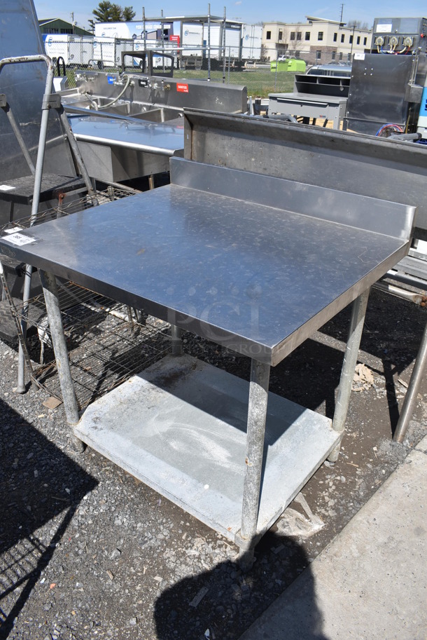 Stainless Steel Commercial Table w/ Back Splash and Metal Under Shelf. 36x31x37 - Image 2 of 4
