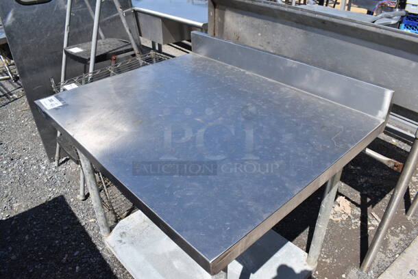 Stainless Steel Commercial Table w/ Back Splash and Metal Under Shelf. 36x31x37 - Image 3 of 4