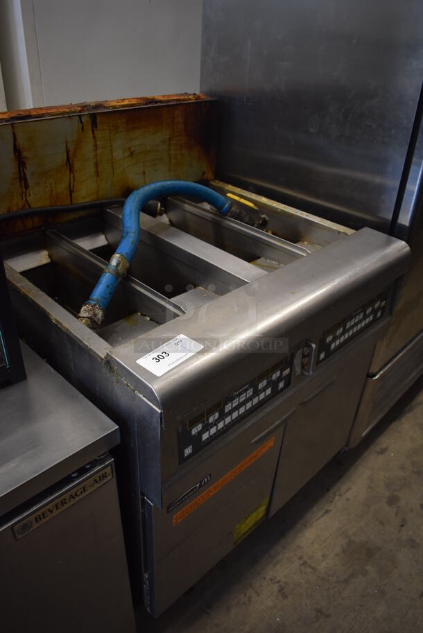 2012 Frymaster BIGLA230-4CSD Stainless Steel Commercial Natural Gas Powered 4 Bay Deep Fat Fryer on Commercial Casters. 31x32x42 - Image 4 of 7
