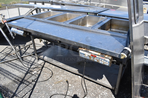 Stainless Steel Commercial Electric Powered 4 Bay Steam Table w/ 2 Fastimer Timers and Metal Under Shelf. 208/240 Volts, 1 Phase. 63x36x34 - Image 4 of 7