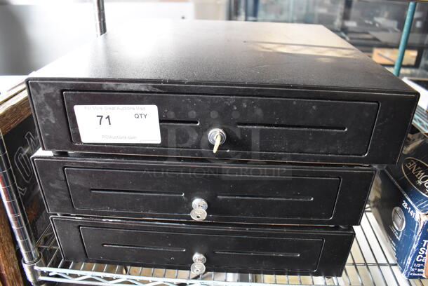 3 Black Metal Cash Drawer. 18x18x4.5. 3 Times Your Bid! - Image 1 of 5
