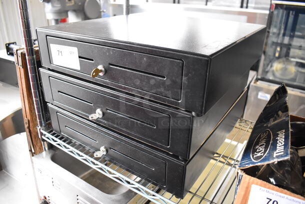 3 Black Metal Cash Drawer. 18x18x4.5. 3 Times Your Bid! - Image 2 of 5