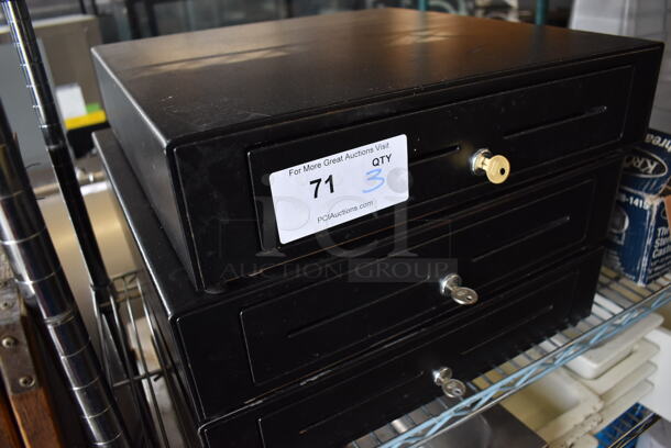 3 Black Metal Cash Drawer. 18x18x4.5. 3 Times Your Bid! - Image 3 of 5