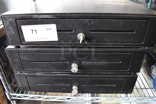 3 Black Metal Cash Drawer. 18x18x4.5. 3 Times Your Bid! - Image 4 of 5