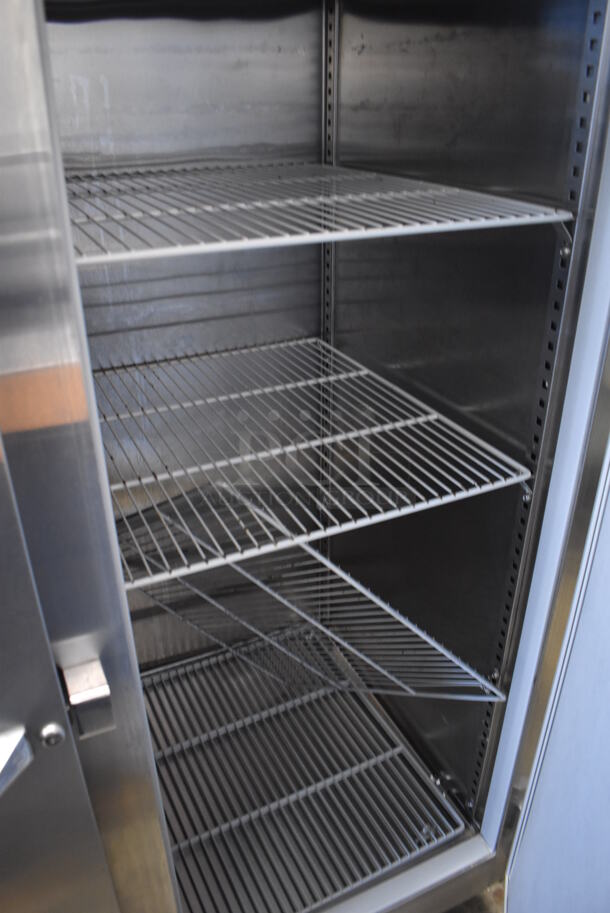 2013 Victory RS-2D-S7 Stainless Steel Commercial 2 Door Reach In Cooler w/ Poly Coated Racks. 115 Volts, 1 Phase. 52x33x83. Tested and Powers On But Does Not Get Cold - Image 6 of 6