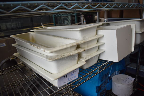 ALL ONE MONEY! Tier Lot of Various White Drop In Bins. Includes 6x21x4 - Image 1 of 4